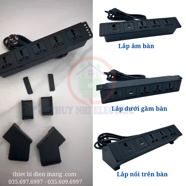 Ổ cắm âm bàn 5 thiết bị đa năng - TNE2-AB-02-5