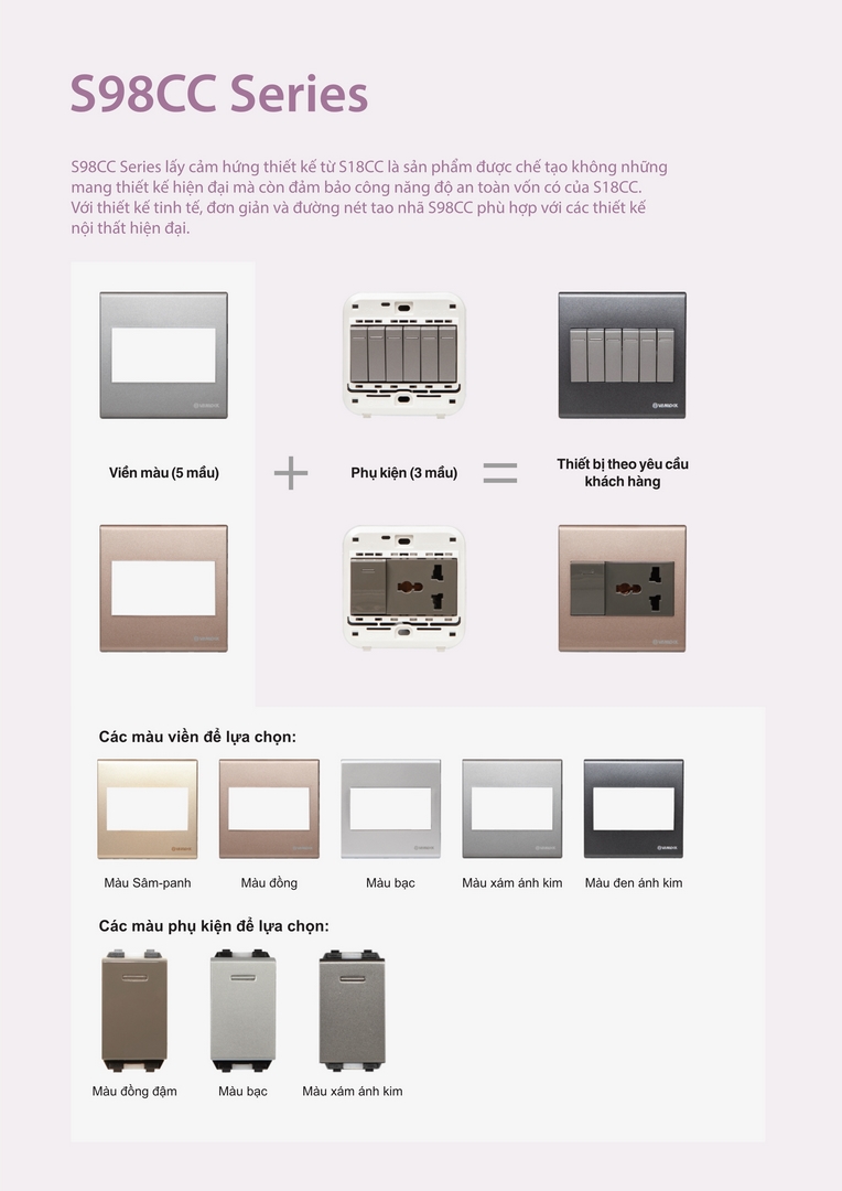 Catalogue công tắc ổ cắm sino s98cc seri