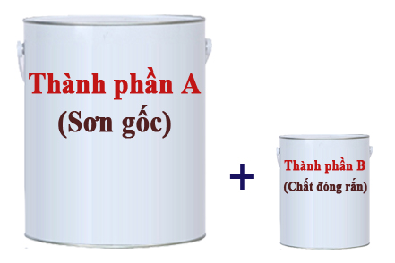 Sơn Epoxy gồm 2 thành phần là sơn gốc và chất đóng rắn