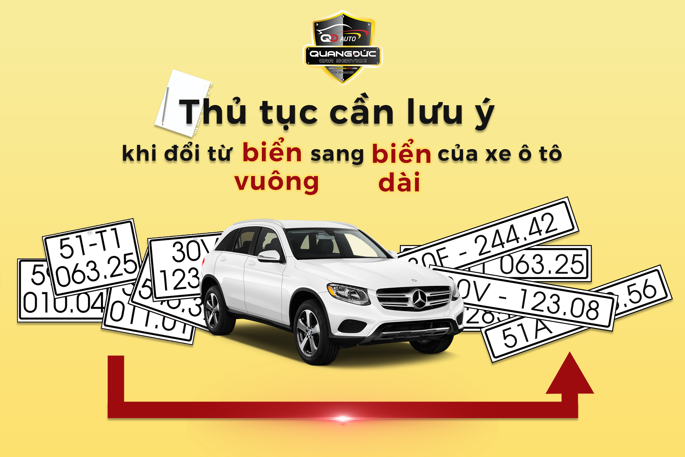 Thủ tục cần lưu ý khi đổi từ biển vuông sang biển dài của xe ô tô