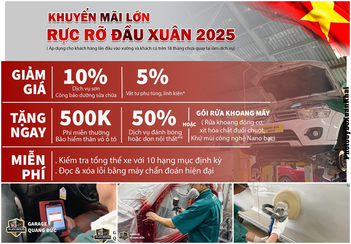 CHƯƠNG TRÌNH KHUYẾN MÃI “RỰC RỠ ĐẦU XUÂN 2025” KHÔNG GIỚI HẠN TẠI QUANG ĐỨC AUTO