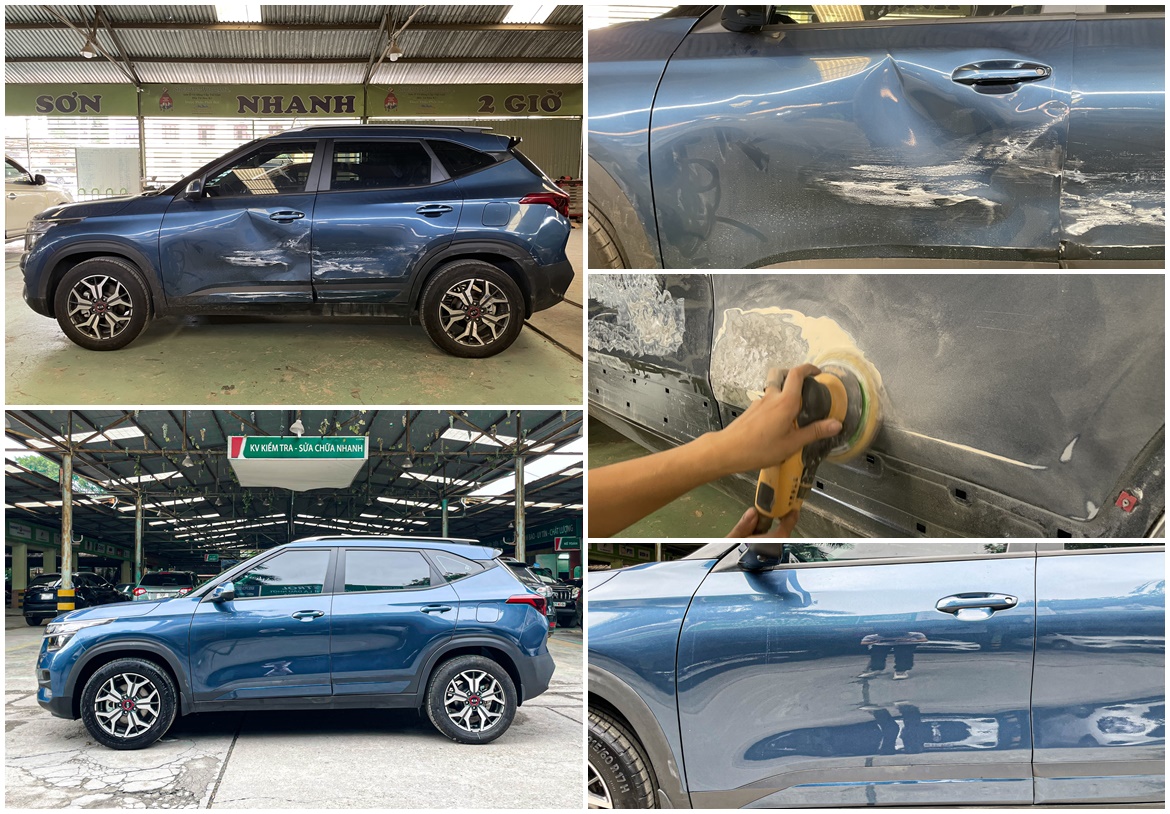 SỬA VẾT MÓP CỬA XE KIA SELTOS 2021 TAI NẠN