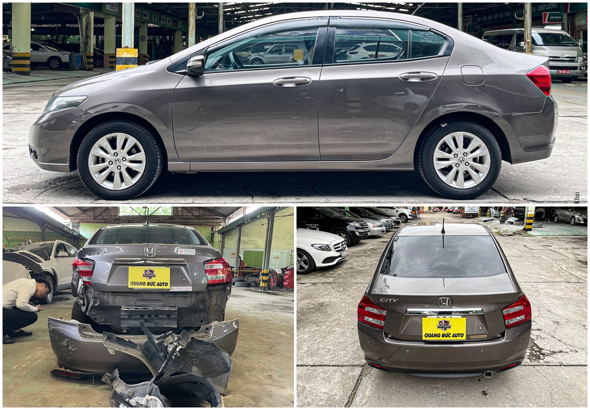 SỬA VẾT MÓP CỐP XE HONDA CITY BỊ TAI NẠN VỠ ĐÈN HẬU