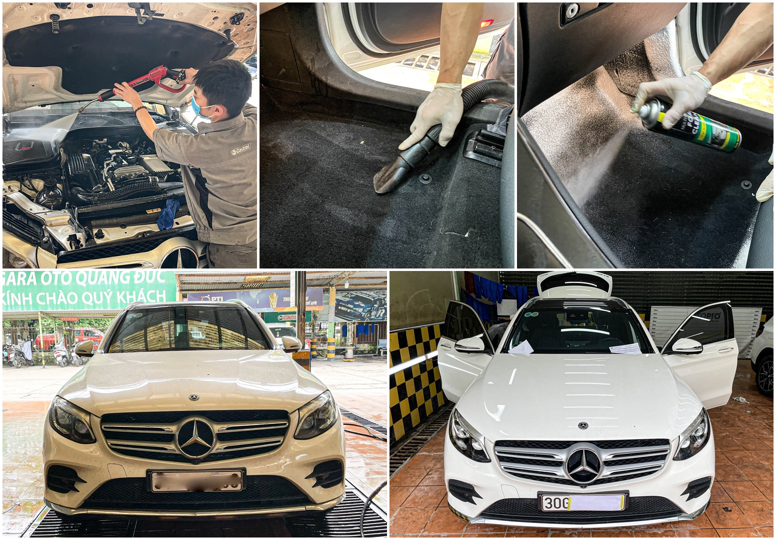 Rửa Khoang Máy Và Dọn Nội Thất Mercedes GLC300