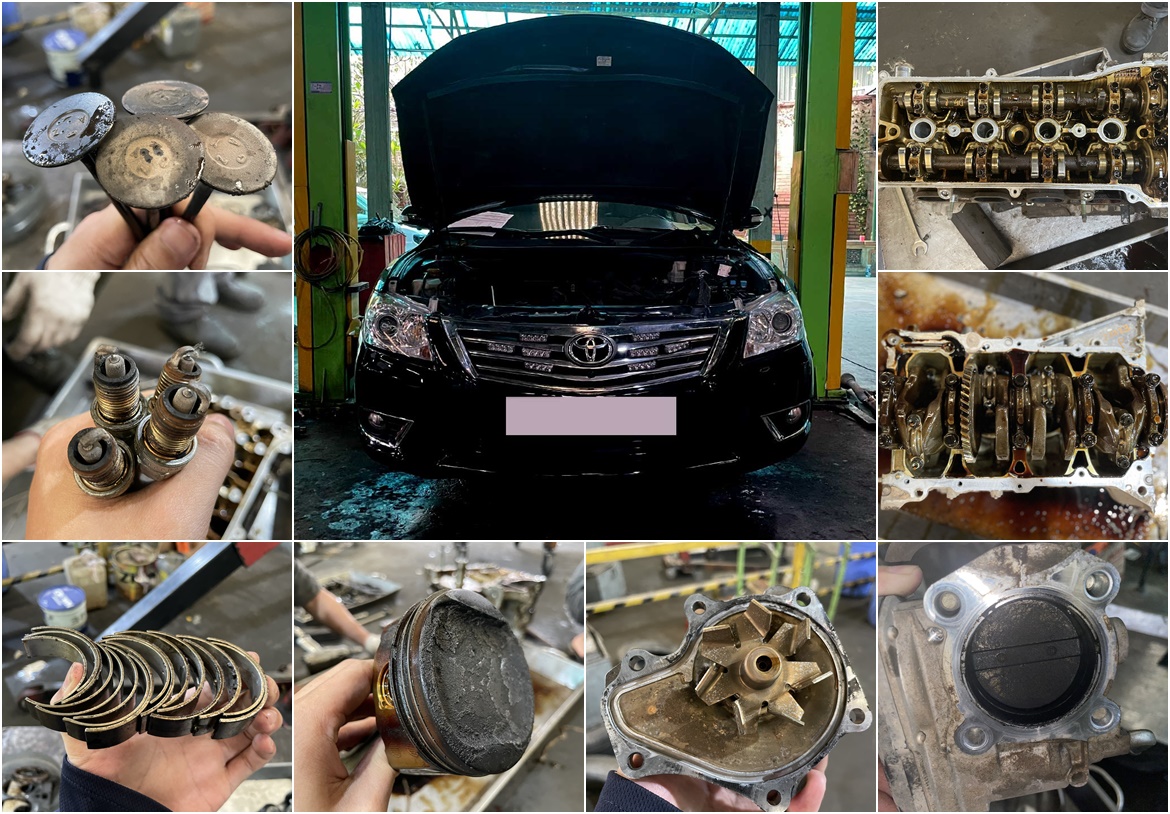 Đại tu động cơ Toyota Camry bị hao nhớt bao nhiêu tiền ?