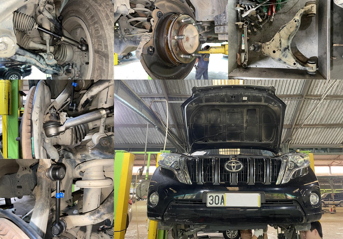 TOYOTA LAND CRUISER PRADO CÓ TIẾNG KÊU LẠ KHI ĐÁNH LÁI CẦN THAY NHỮNG GÌ? ROTUYN HAY CAO SU?