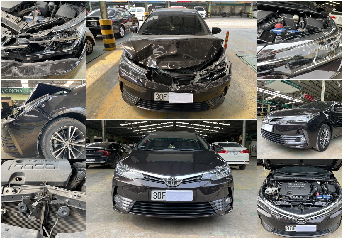 SỬA XE TOYOTA COROLLA ALTIS 2018 BỊ TAI NẠN PHẦN ĐẦU VỠ ĐÈN