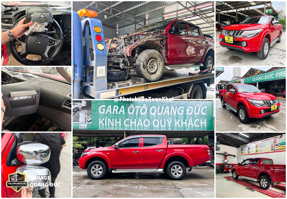 PHỤC HỒI XE TAI NẠN MITSUBISHI TRITON NÁT PHẦN ĐẦU
