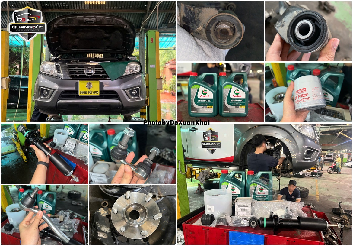 BẢO DƯỠNG NISSAN NAVARA ĐỊNH KỲ, KIỂM TRA HƯ HỎNG CÁC CHI TIẾT DƯỚI GẦM