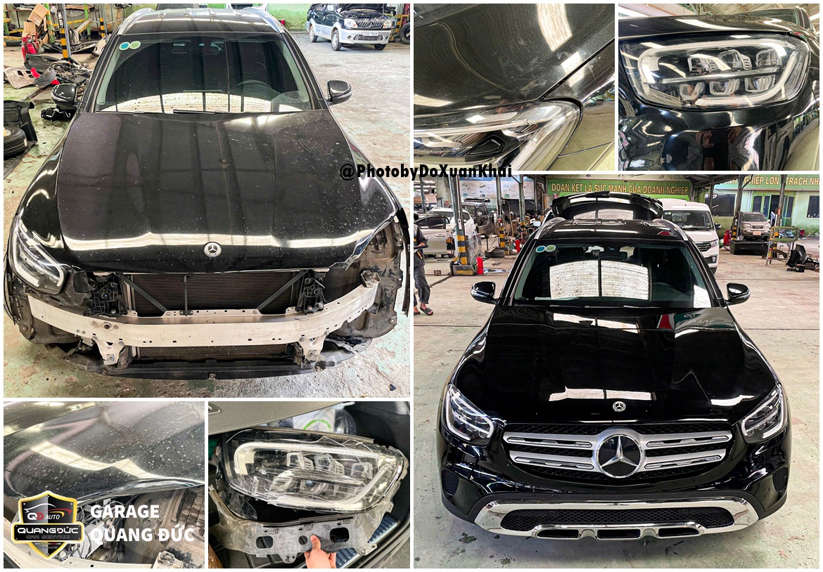 THAY ĐÈN XE MERCEDES GLC200 & GÒ NẮN NẮP CAPO