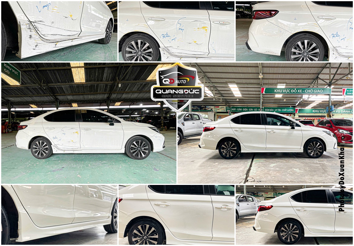 PHỤC HỒI XE TAI NẠN HONDA CITY RS 2025 BIẾN DẠNG CỬA, HÔNG XE BÊN PHỤ, XƯỚC CỬA BÊN LÁI...