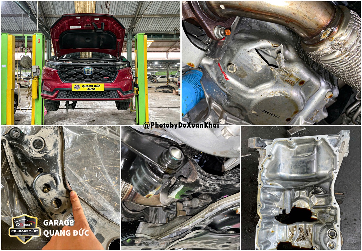 VỠ ĐÁY CACTE ĐỘNG CƠ HONDA CR-V 2025 & PHƯƠNG ÁN SỬA CHỮA KHI XE BỊ VA CHẠM PHẦN GẦM