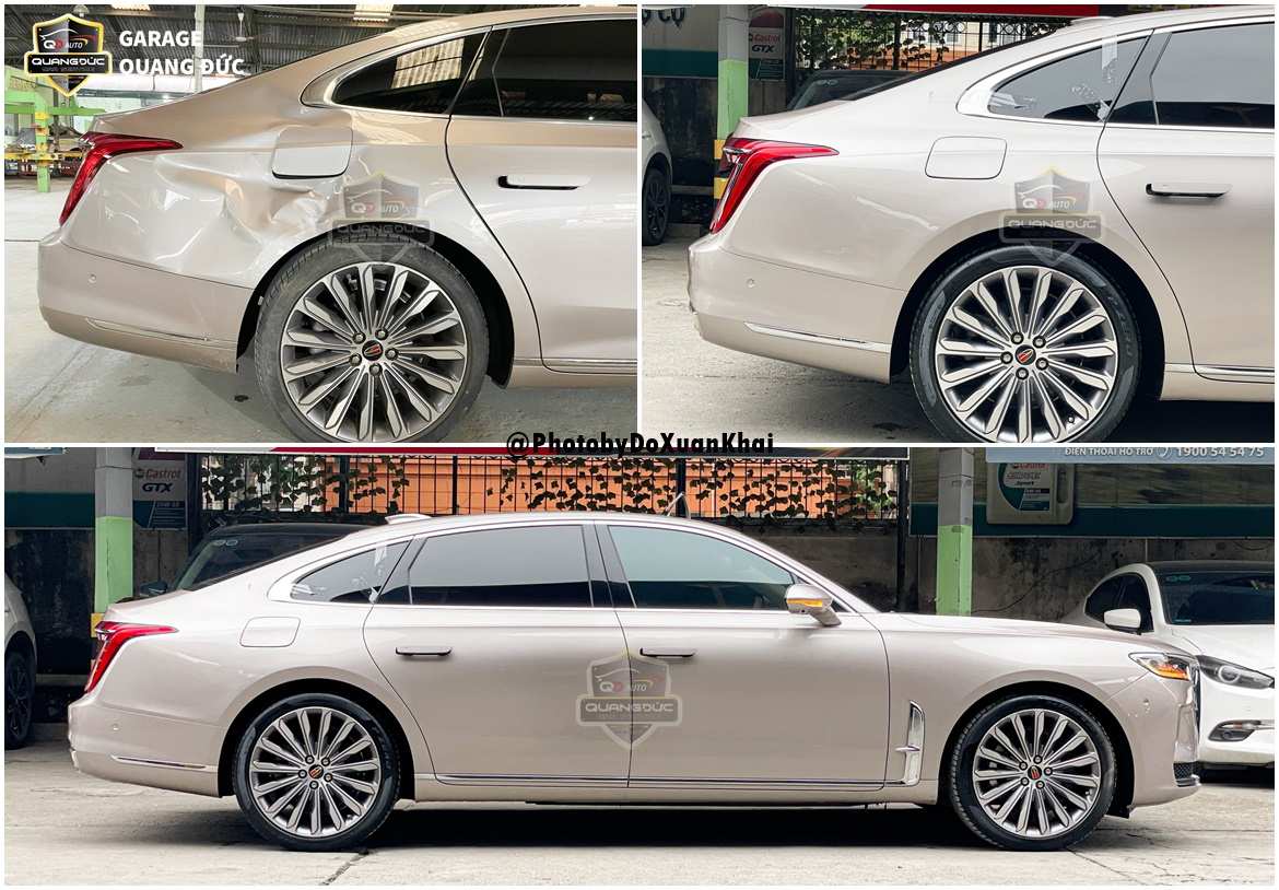 PHỤC HỒI HÔNG XE HONG QI MÀU VÀNG CÁT CHUẨN MÀU - VẺ ĐẸP HOÀN HẢO