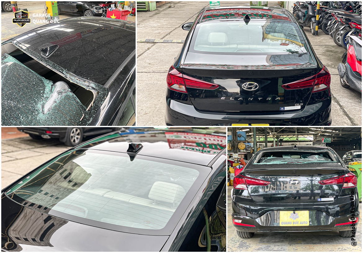 PHỤC HỒI NÓC XE HYUNDAI ELANTRA, THAY KÍNH HẬU CHUẨN THEO XE