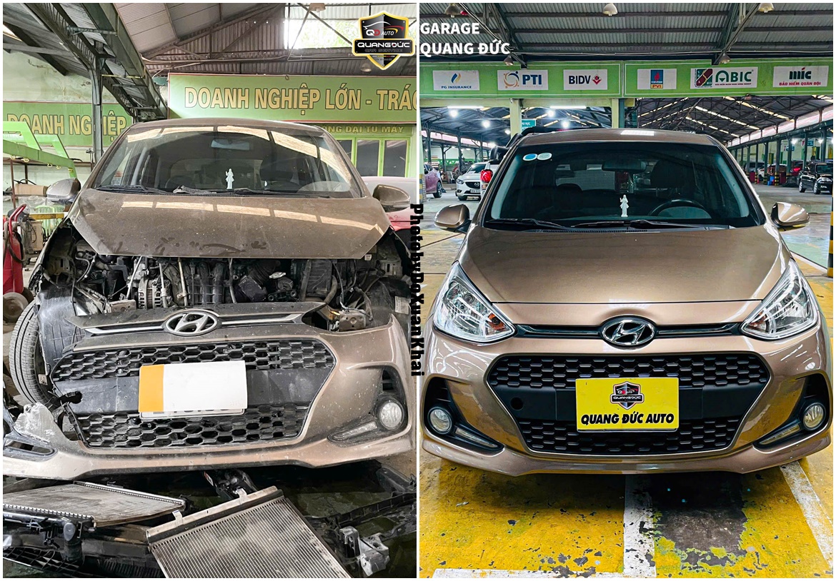 PHỤC HỒI HYUNDAI I10 2020 HƯ HỎNG PHẦN ĐẦU VỚI CHI PHÍ HỢP LÝ