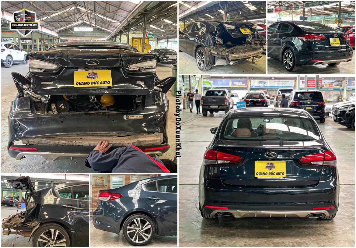 PHỤC HỒI XE TAI NẠN KIA CERATO 2018 PHẦN ĐUÔI XE THIỆT HẠI NẶNG NỀ