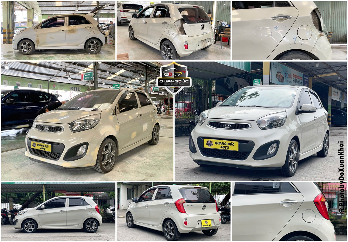 SƠN QUÂY TOÀN BỘ XE KIA MORNING MÀU CÀ PHÊ SỮA BẢN NHẬP HÀN QUỐC - NHANH - ĐẸP - CHUẨN MÀU