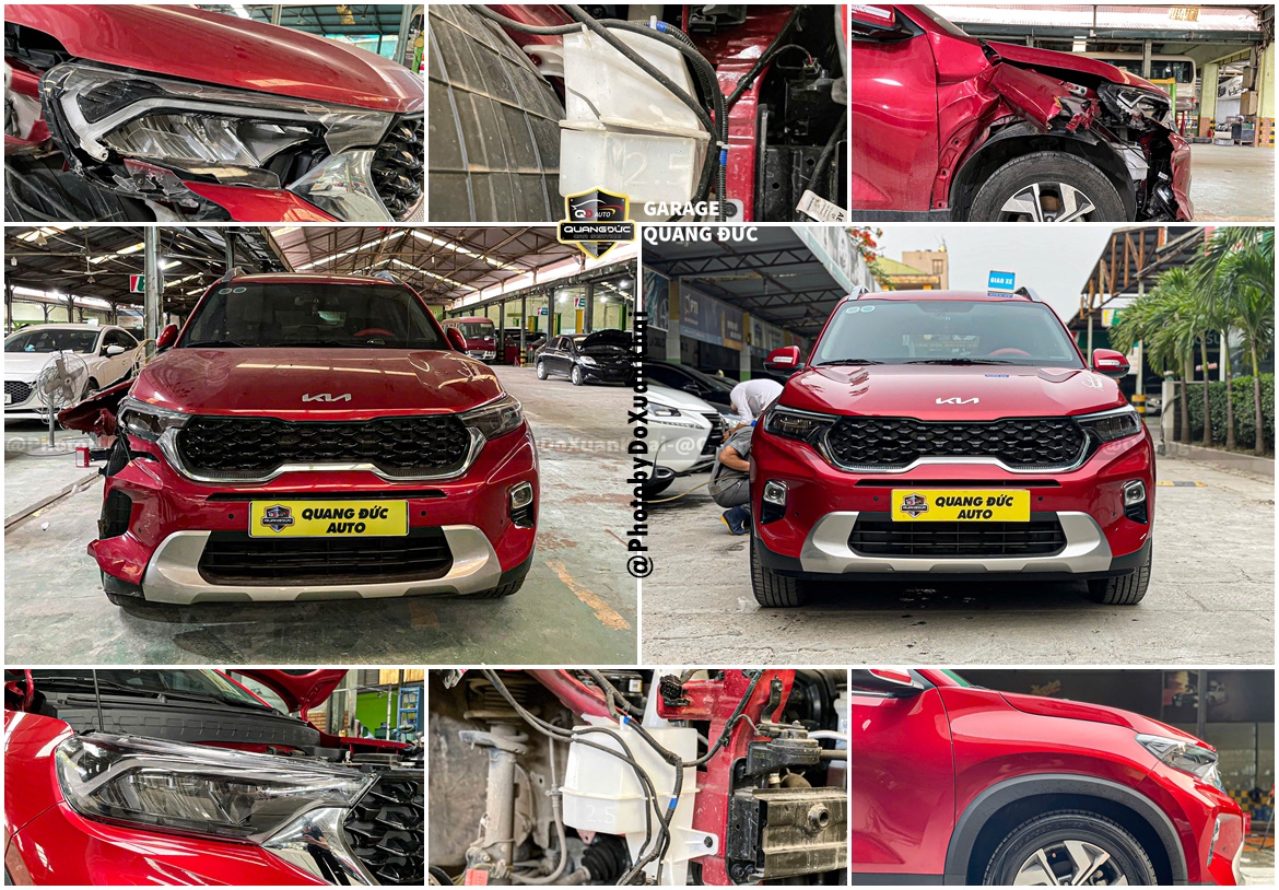 PHỤC HỒI XE TAI NẠN KIA SONET 2023 VỠ ĐÈN, RÁCH TAI, HƯ HỎNG CẢN TRƯỚC...