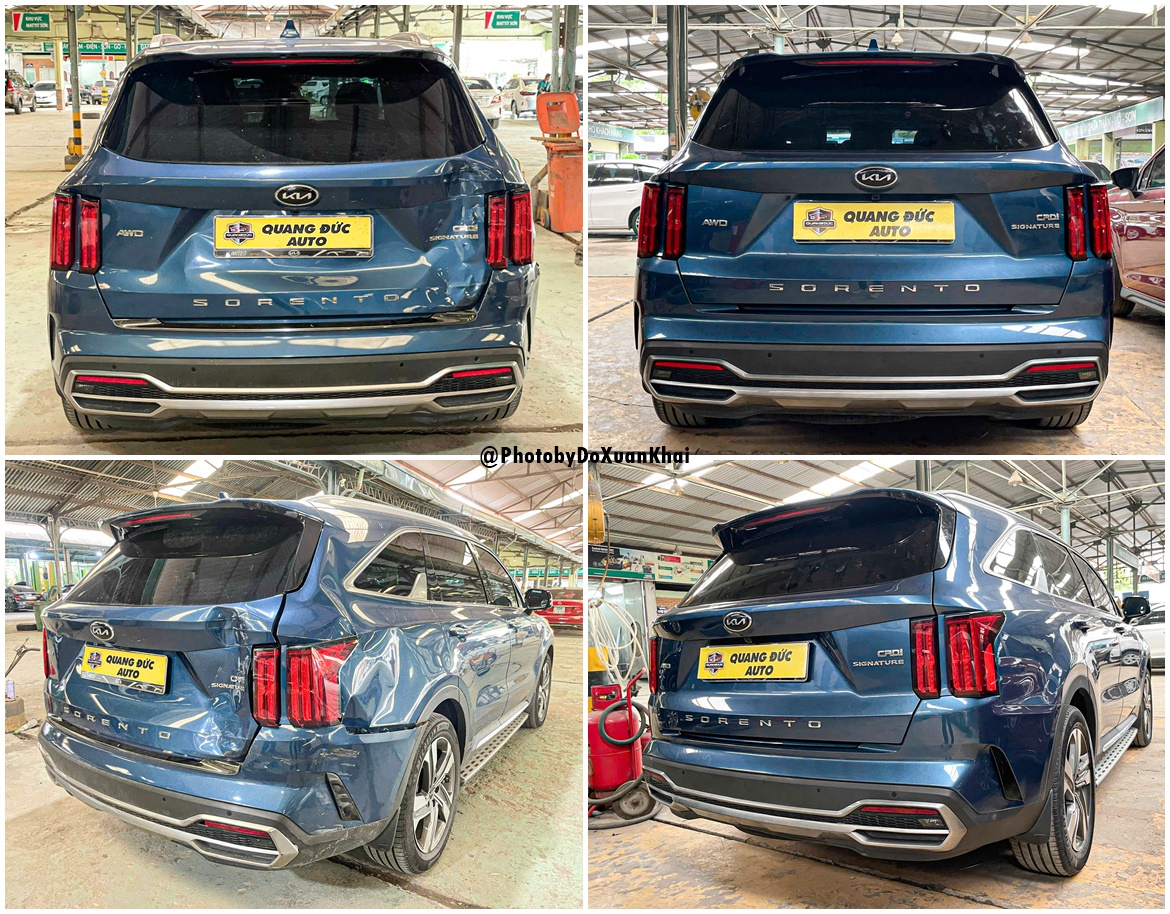 GÒ NẮN CỐP XE KIA SORENTO BỊ MÓP