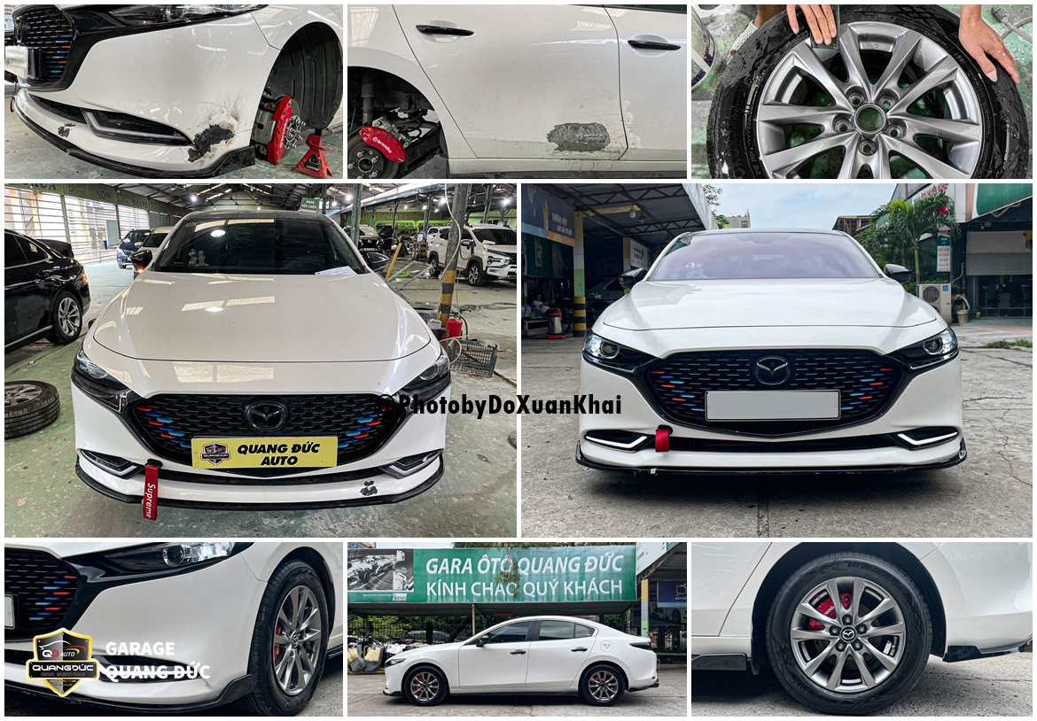 SỬA VẾT MÓP CỬA XE MAZDA3 2023 SƠN LAZANG TITAN ÁNH THÉP