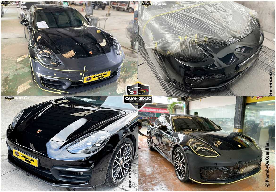 SƠN XE PORSCHE PANAMERA BỊ XƯỚC DO VA CHẠM PHẦN BDS VÀ ĐÁNH BÓNG CẢ XE