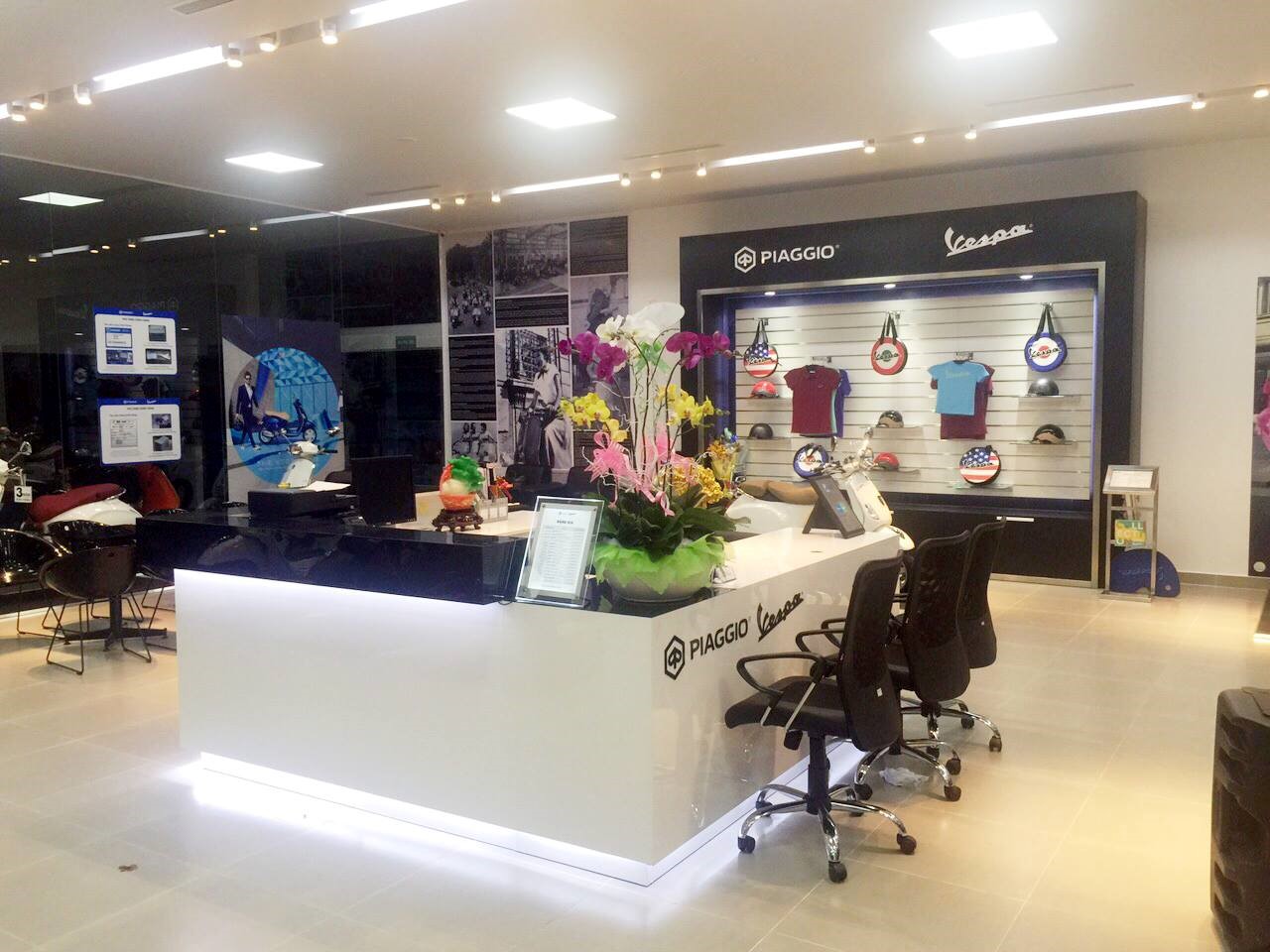 Thi công nội thất hệ thống showroom trưng bày Piaggio toàn cầu