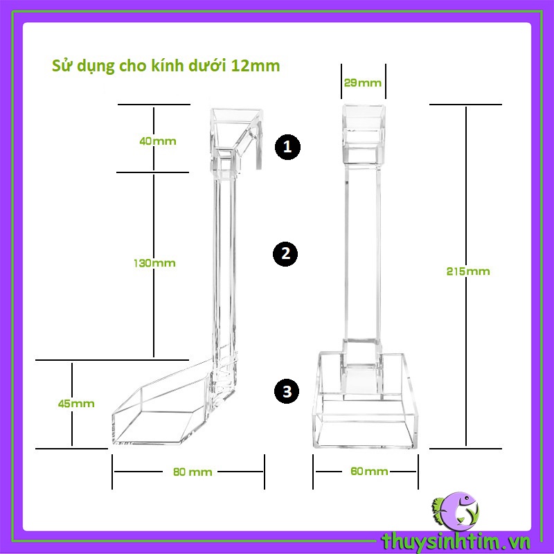 Bộ Ống Acrylic Đựng Thức Ăn Cho Cá Tép - 3
