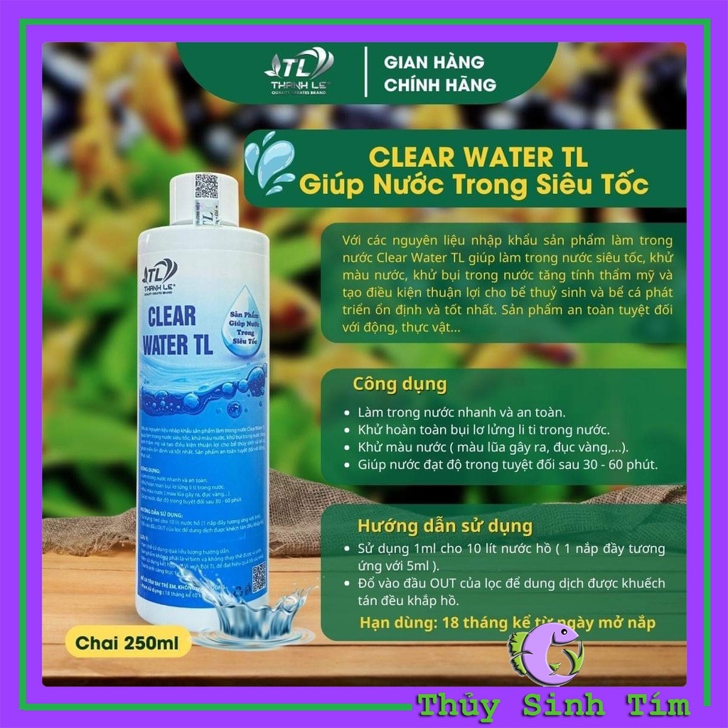Dung Dịch Làm Trong Nước Siêu Tốc - Clear Water TL-2