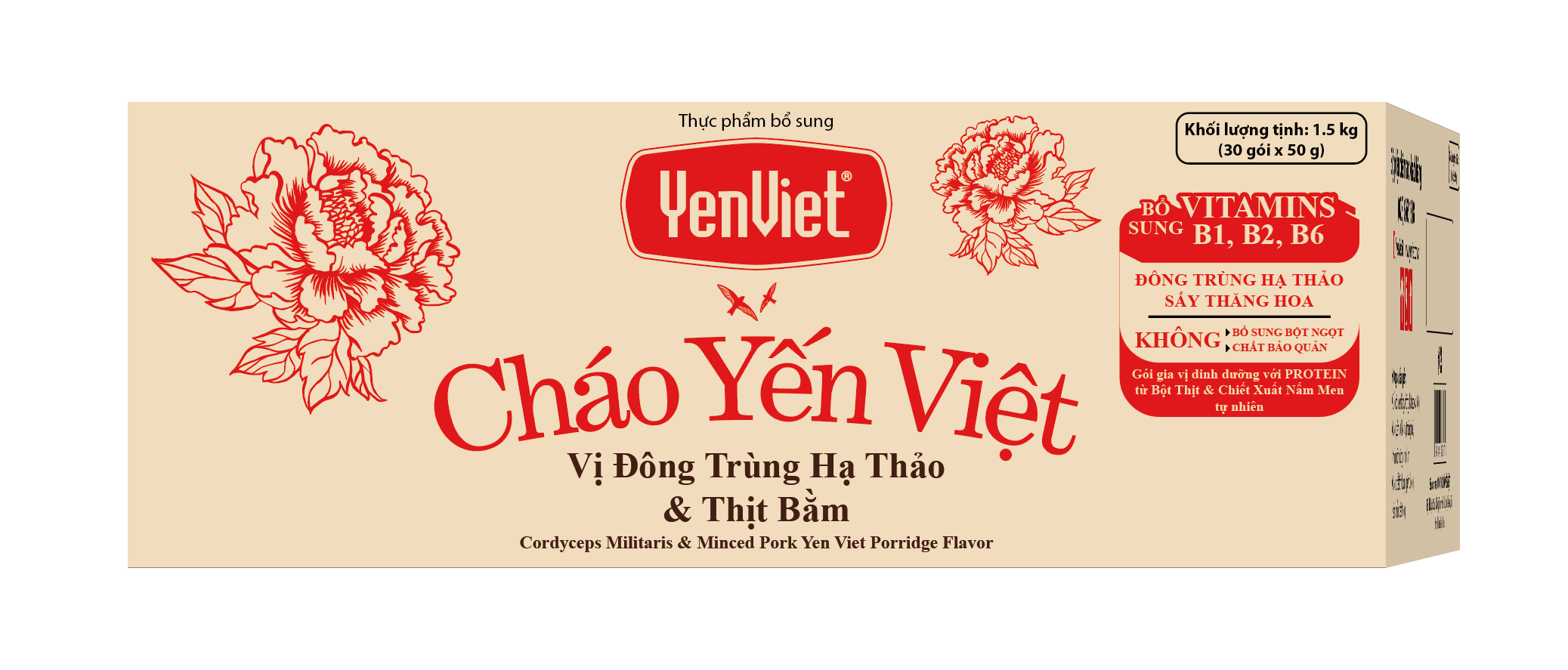 YẾN SÀO KHÁNH HÒA KẾT HỢP ĐÔNG TRÙNG HẠ THẢO CHƯNG SẴN NGUYÊN CHẤT