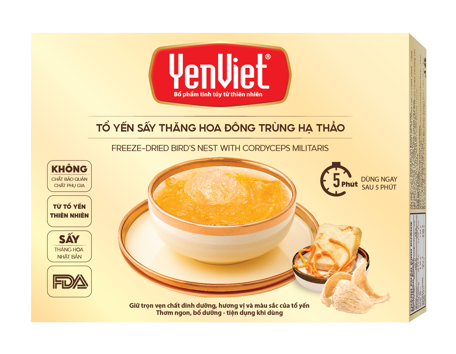 Tổ Yến Sấy Thăng Hoa- Đông Trùng Hạ Thảo [Hộp 1 viên]