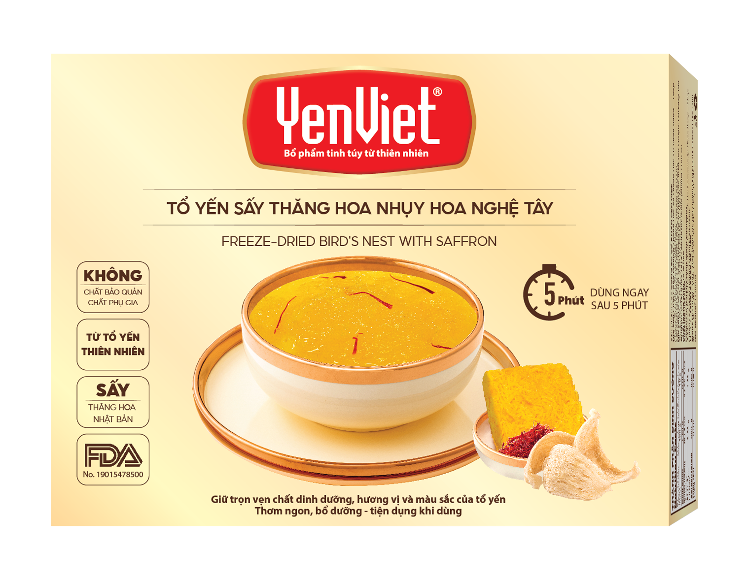 Tổ Yến Sấy Thăng Hoa - Nhuỵ Hoa Nghệ Tây [Hộp 1 Viên]