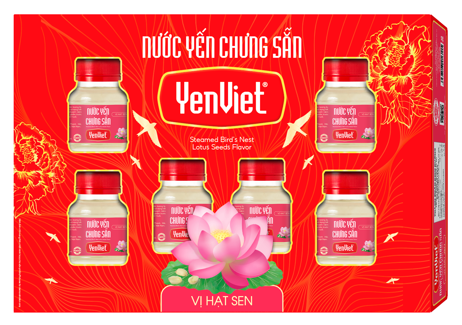 Nước Yến Chưng Sẵn Vị Hạt Sen [Hộp quà tặng 06 lọ x 70ml]