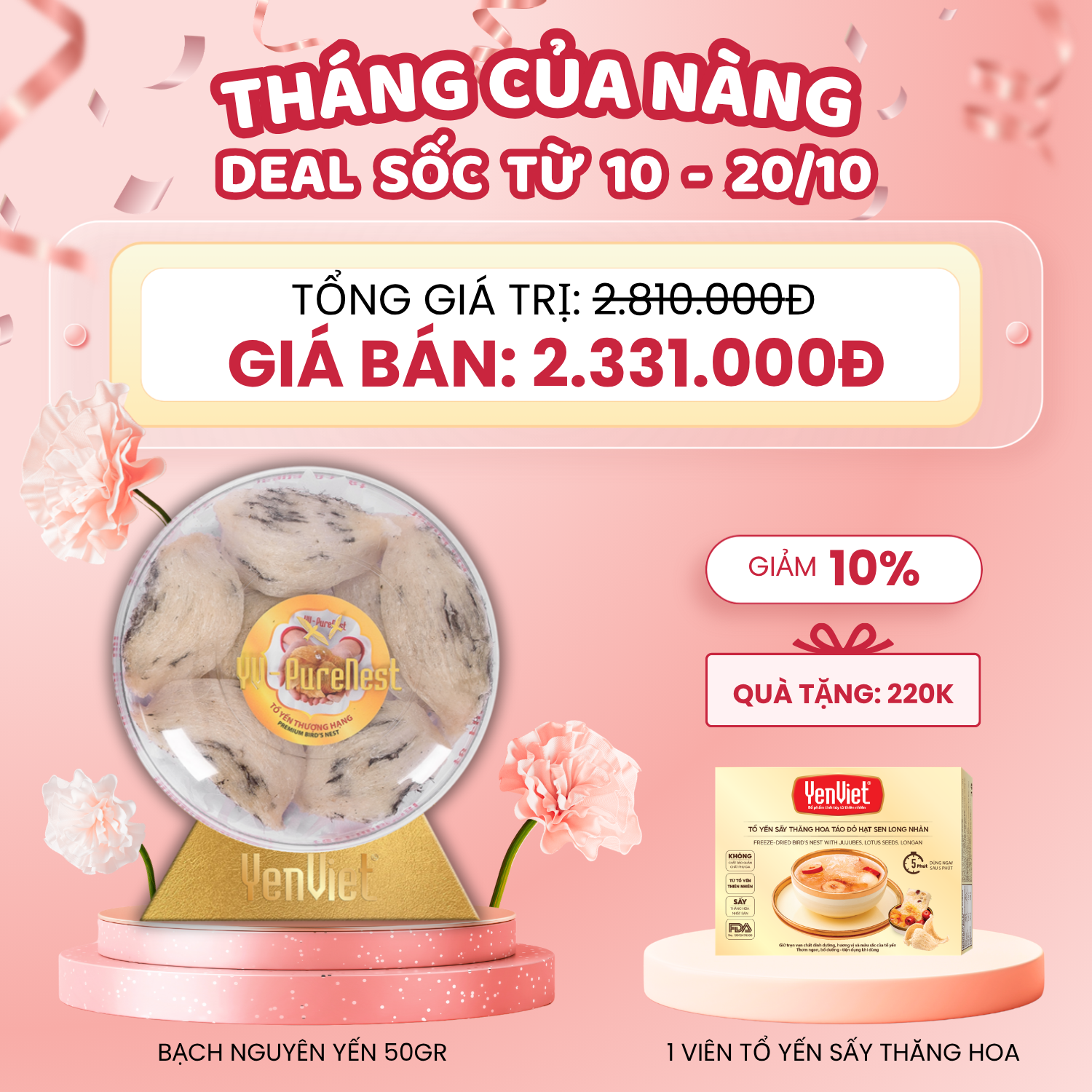 Bạch Nguyên Yến (Tổ Yến Thô Thượng Hạng) 50gr