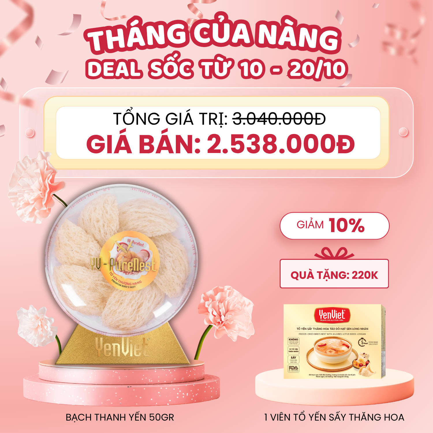 Bạch Thanh Yến (Tổ Yến Tinh Chế Thượng Hạng) 50gr