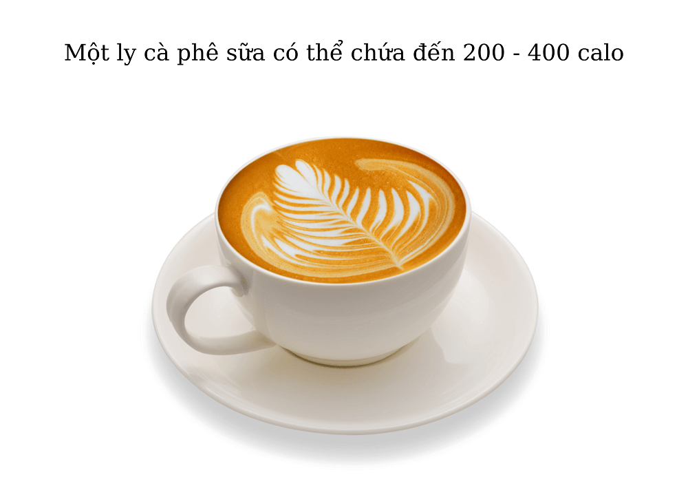 Một ly cà phê thêm sữa có thể chứa tới 200 - 400 calo