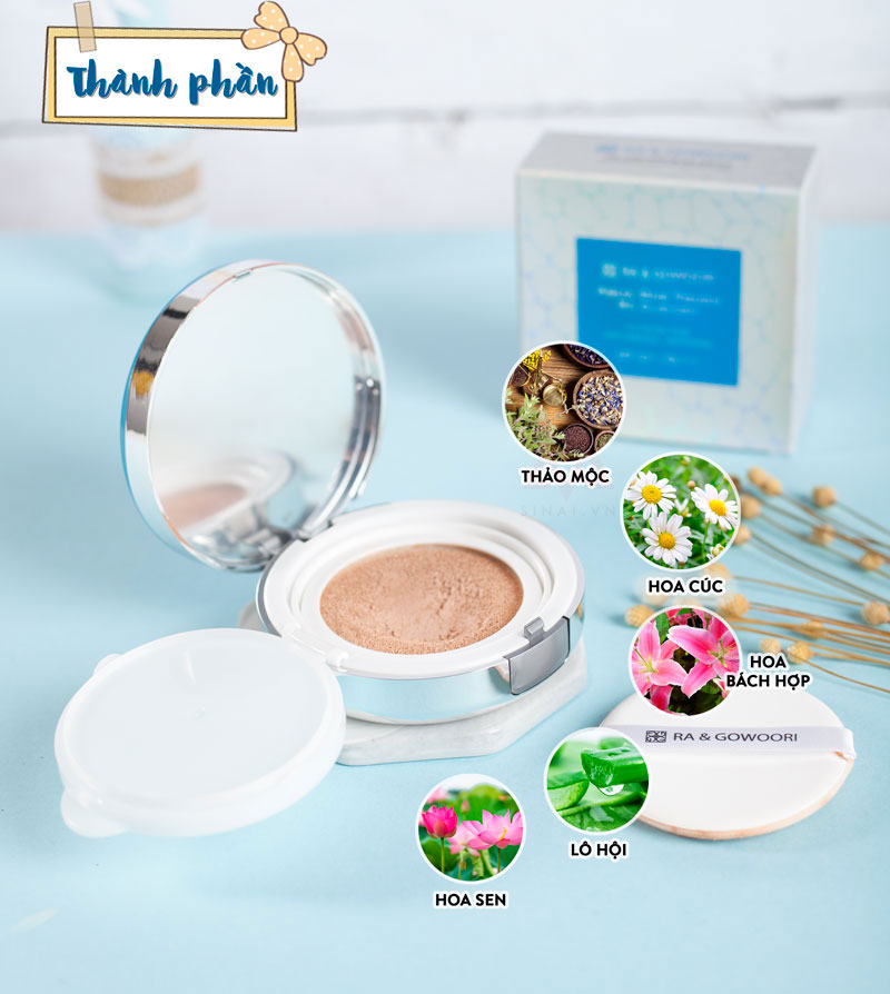 Phấn Nước Trắng Da Aqua One Touch Ra & Gowoori (50g)