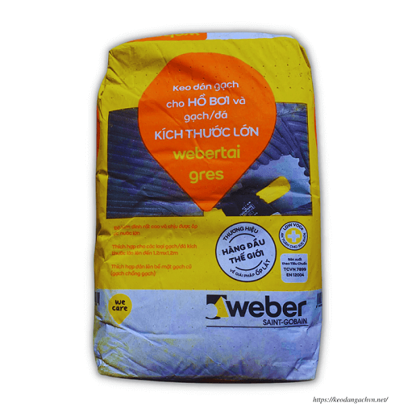 keo dán gạch cao cấp cho hồ bơi Weber.tai.gres