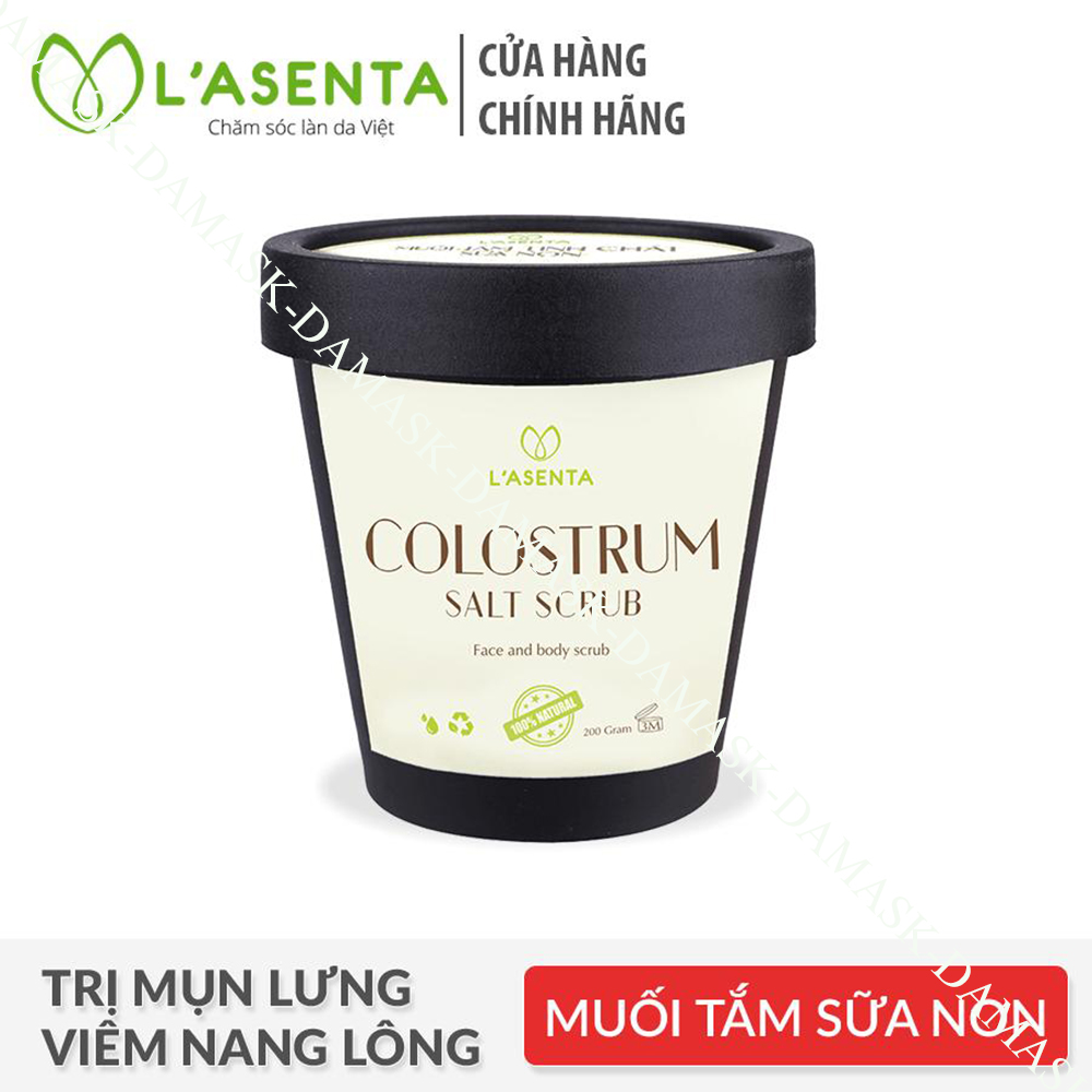Muối tắm tinh chất sữa non Colostrum Salt Scrub L’asenta