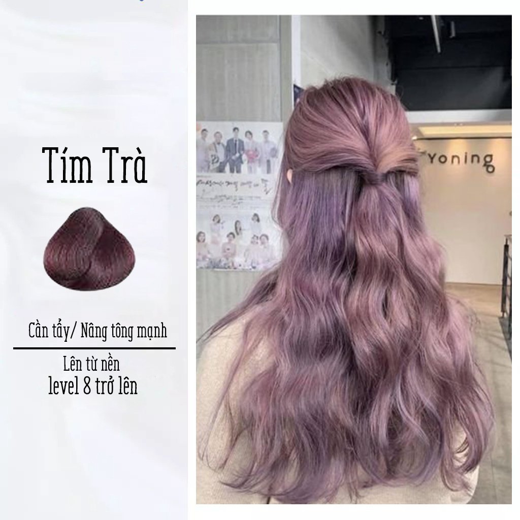 Bạn muốn thử nhuộm tóc màu tím trà, màu sắc độc đáo và thu hút? Chúng tôi sử dụng những loại thuốc nhuộm tóc chất lượng nhất và công nghệ tiên tiến nhất để bảo vệ sức khỏe của bạn. Hãy xem hình ảnh để thấy màu tóc rực rỡ và đẹp nhất.