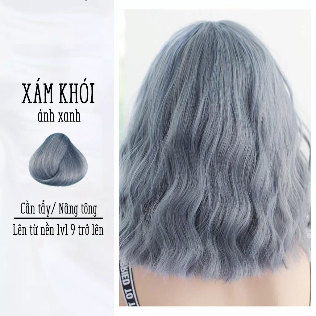 Chọn màu nhuộm tóc màu xám khói xanh phù hợp với phong cách cá tính