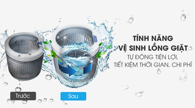 Vệ sinh lồng giặt tự động tiện lợi, tiết kiệm thời gian, chi phí
