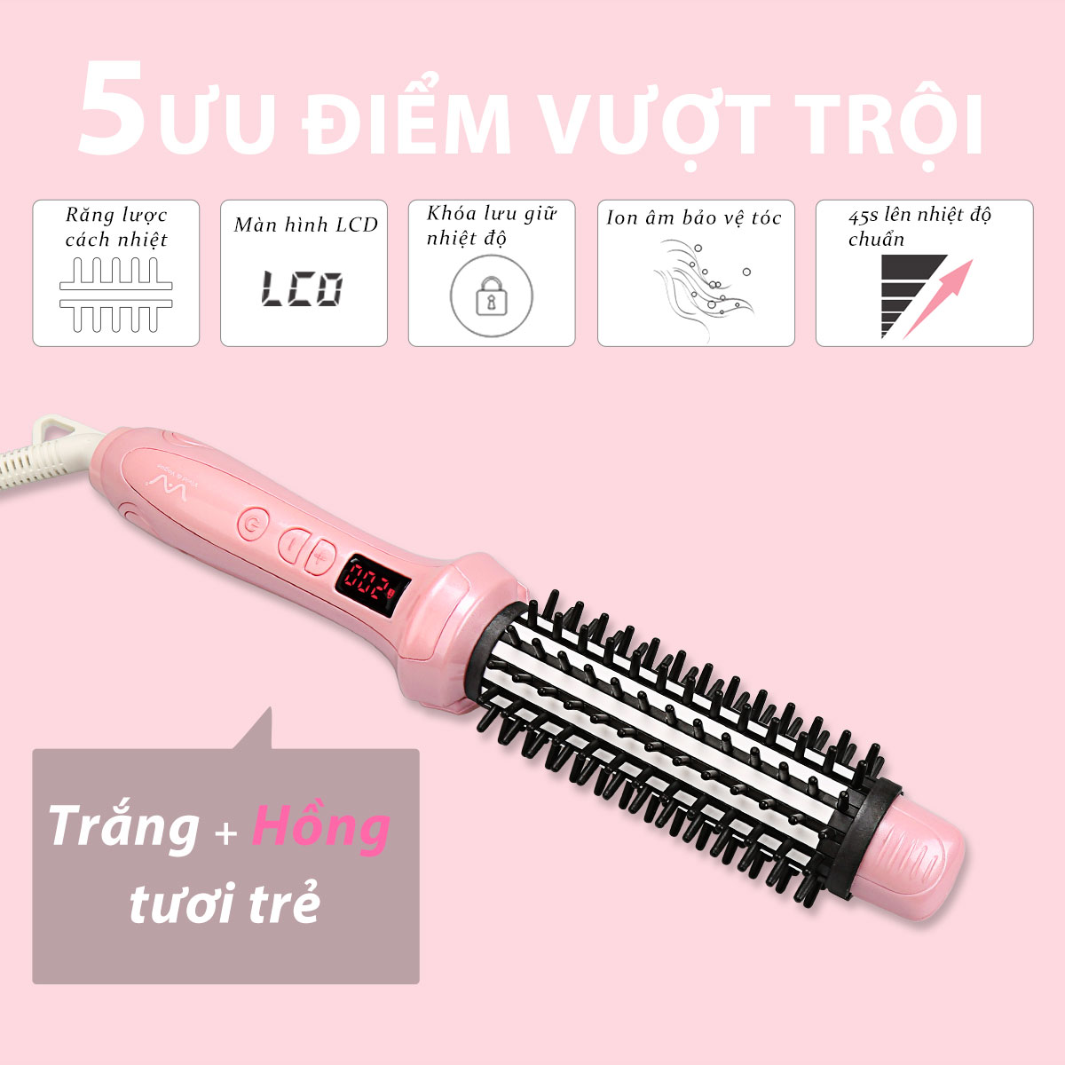 Máy Ép Tóc - Lược Điện Đa Năng VIVID&VOGUE®️ - VAV059