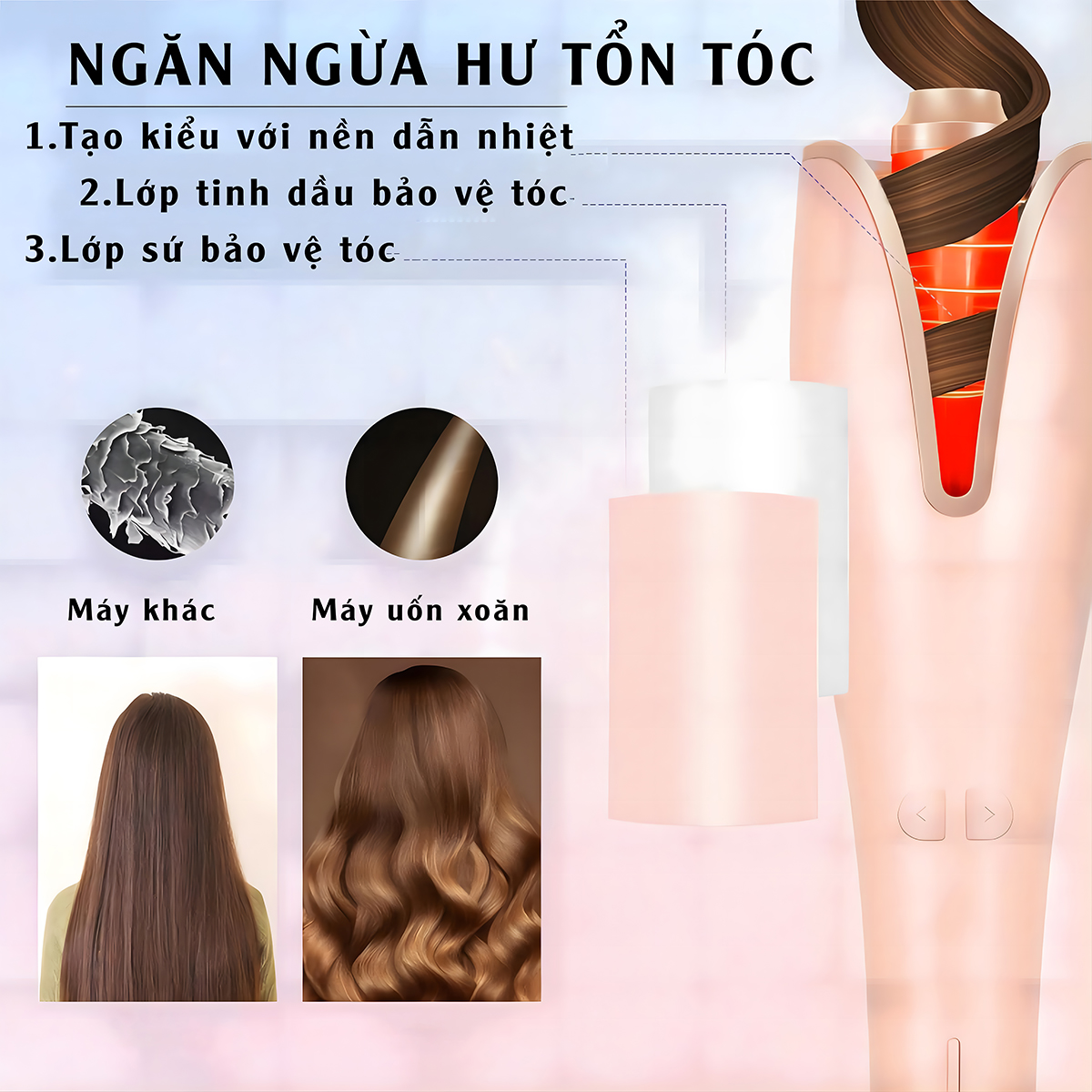 Máy uốn tóc ép tóc duỗi tóc Pabadanic 2in1 kẹp êm không rít siêu bền siêu