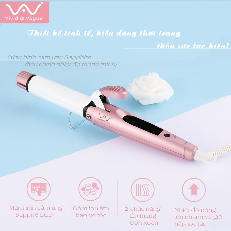 Máy Ép/ Uốn Tóc Bảng Điều Khiển Cảm Ứng VIVID&VOGUE®️ VAV-C203