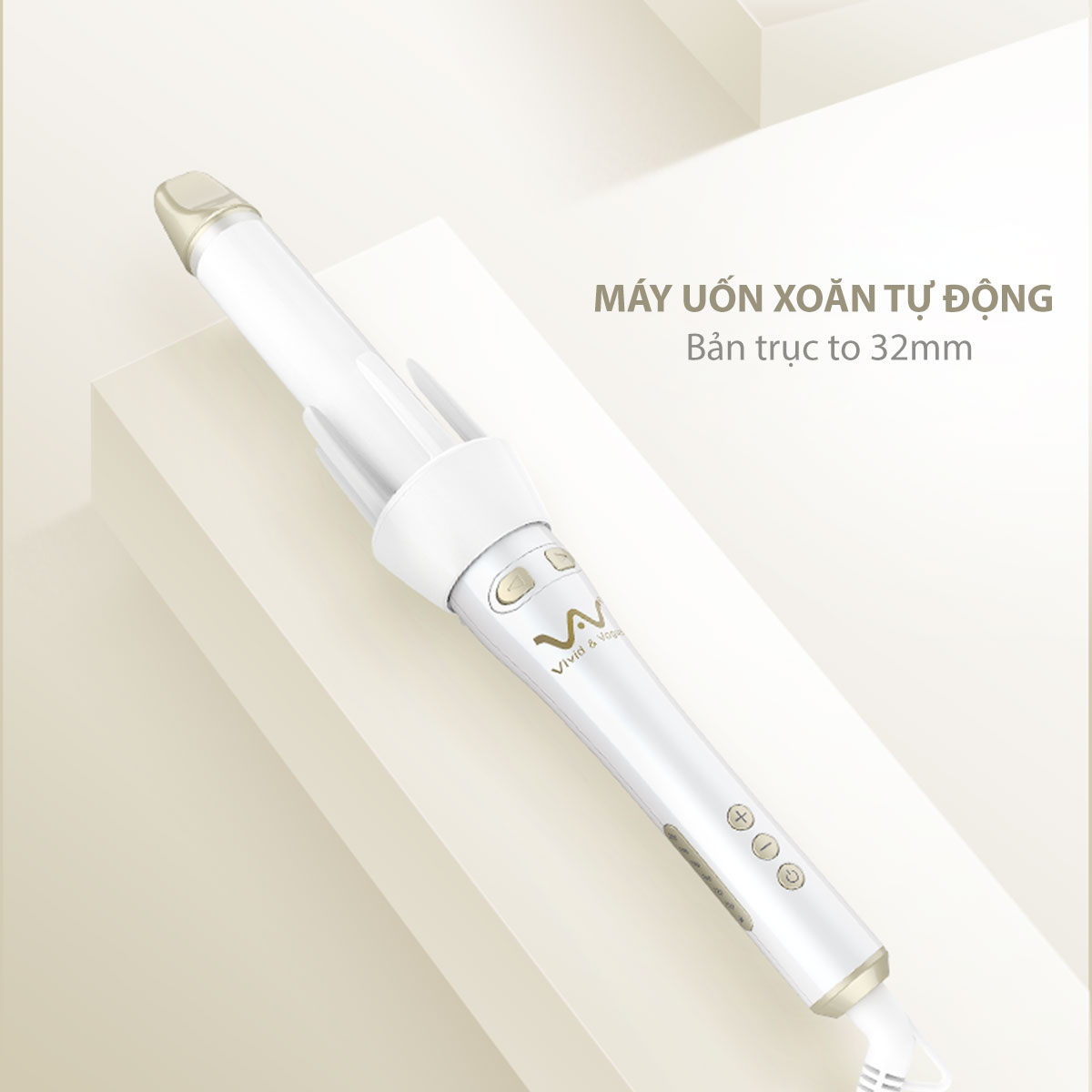 MÁY UỐN TÓC XOĂN XOAY TỰ ĐỘNG VIVID & VOGUE®️ BẢN NÂNG CẤP 32mm - VAVC222B