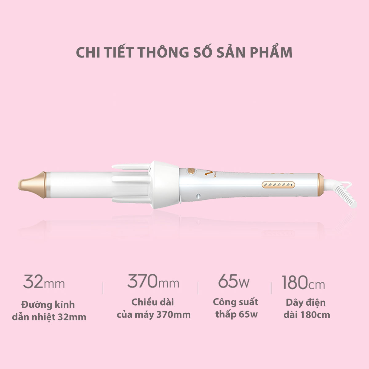 MÁY UỐN TÓC XOĂN XOAY TỰ ĐỘNG VIVID & VOGUE®️ BẢN NÂNG CẤP 32mm - VAVC222B