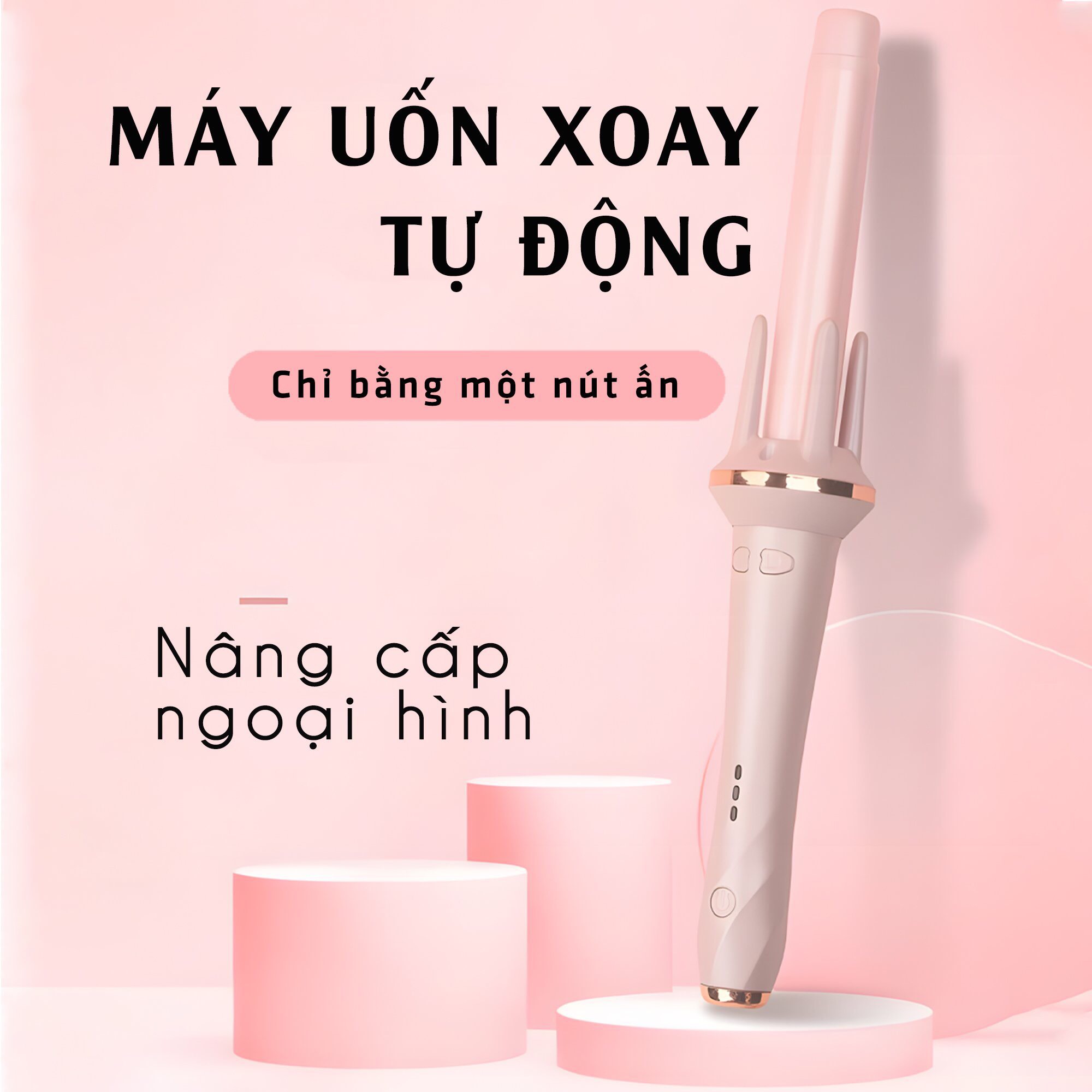 [Chính Hãng BH 1 đổi 1] Máy uốn tóc tự động, máy làm tóc xoăn xoay size 28mm gốm Tourmaline không hư tổn tóc