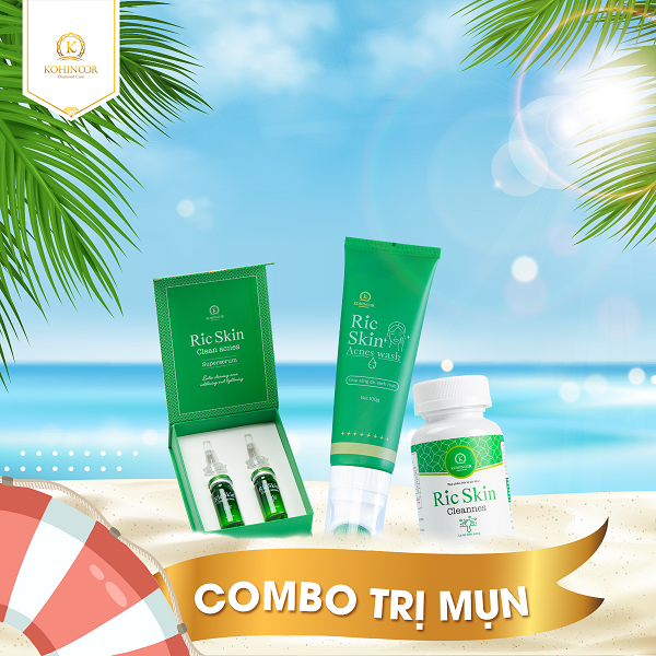 Mỹ phẩm Ric Skin chính hãng trị mụn bao gồm những sản phẩm nào?