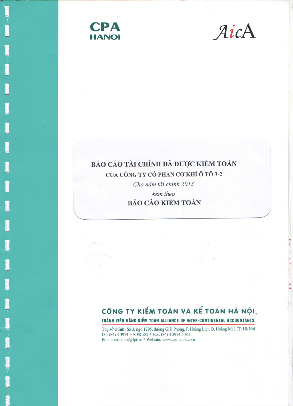 Báo cáo tài chính năm 2013