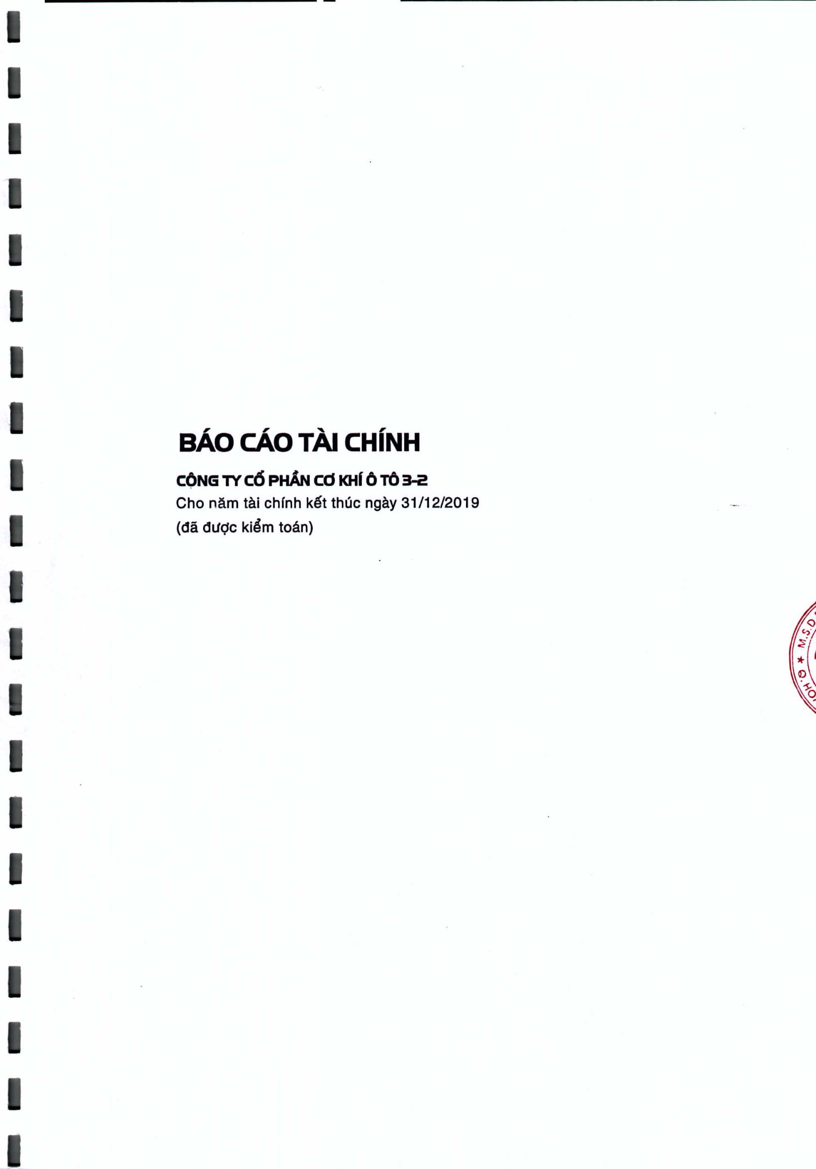Báo cao tài chính năm 2019 (đã được kiểm toán) Công ty cổ phần cơ khí ô tô 3-2